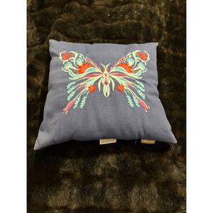 allen + roth Graphic Print Butterfly Embroidery Square Throw Pillow